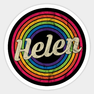 Helen - Retro Rainbow Faded-Style Sticker